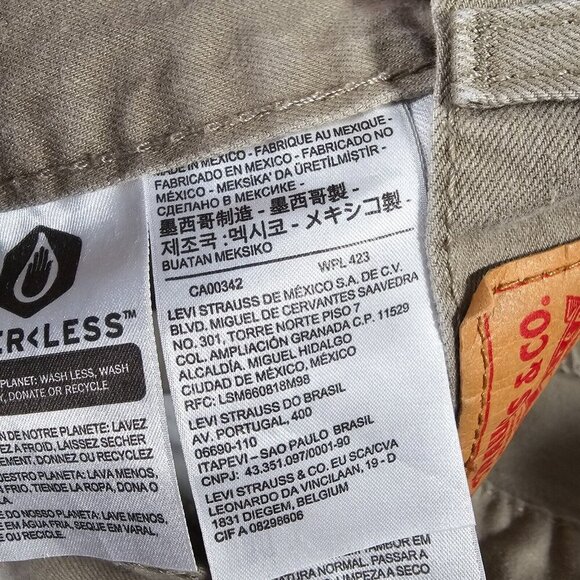 Levis 559 Jeans Mens 36x30 (Fits 34x28) Brown Relaxed Straight Work Pants Casual - Picture 8 of 12